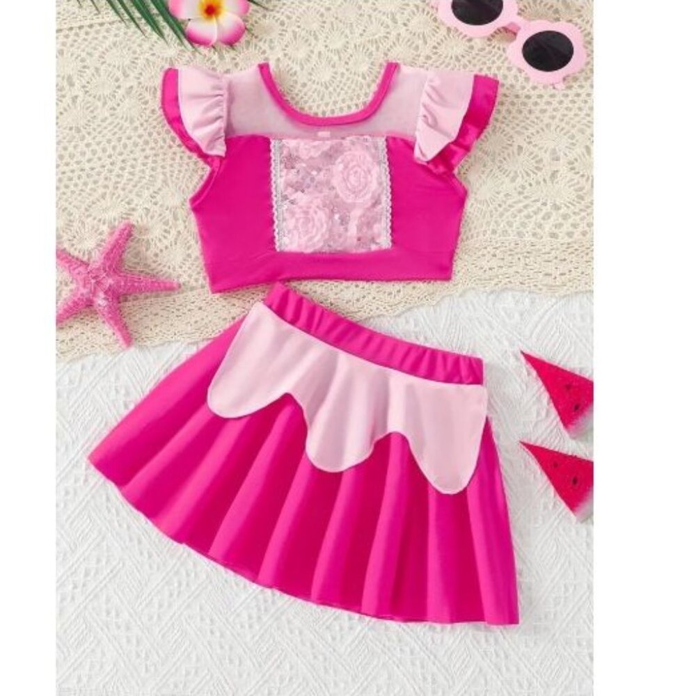 Boutique Princess Sleeping Beauty Aurora Girls One Piece Swimsuit